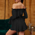 Summer Off Shoulder Short Dress Flare Long Sleeve - menochic